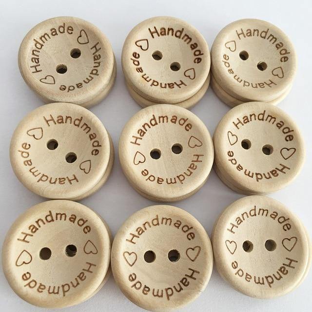100 pieces/pack wooden buttons clothing decoration wedding decor handmade letter love DIY crafting scrapbooking for sewing accessories