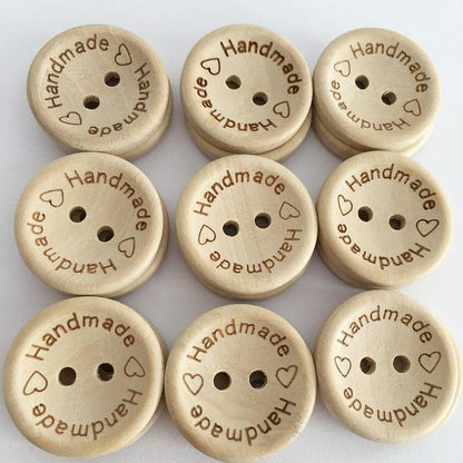 100 pieces/pack wooden buttons clothing decoration wedding decor handmade letter love DIY crafting scrapbooking for sewing accessories