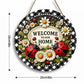 Marienkäfer Kranz Schild 1 Stück Sieben-Sterne Marienkäfer Willkommen Schild Frühling Feiertag Tür Wand Dekoration Runde Holzschild für Zuhause Raum Bauernhaus Veranda