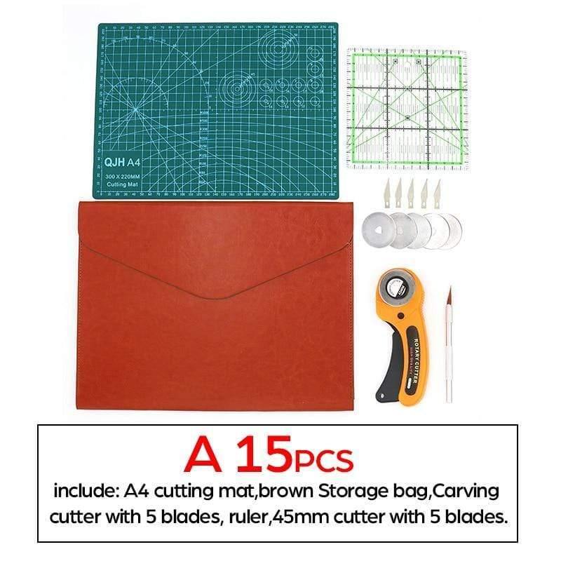 A1A2A3A4 PVC Cutting Mat DIY Leather Craft Tool Double-sided Self-healing Mat Pad Cutting Patchwork Sewing Tool Set