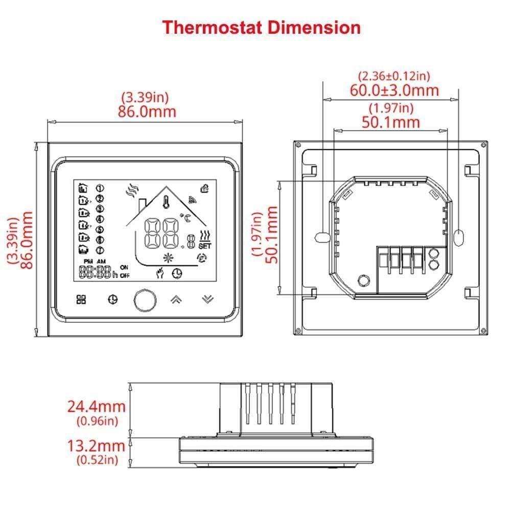 AC95~240V WiFi Temperaturregler Elektrische Fußbodenheizung Wasser/Gas Heizkessel Thermostat Funktioniert mit Google Home Alexa
