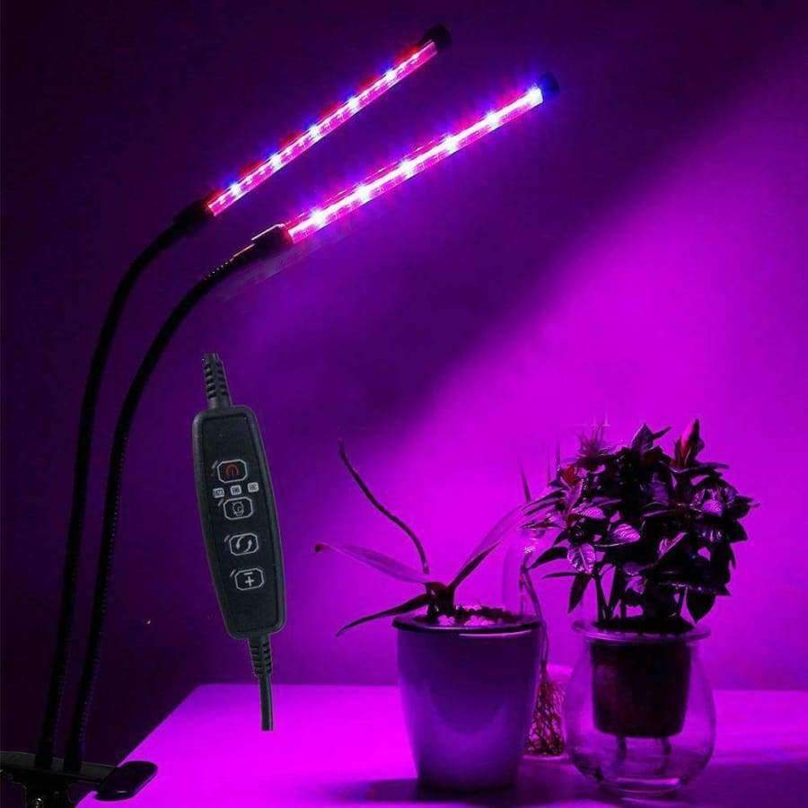 AKDSteel Pflanzenwachstumslicht 3 60 Grad Doppelrohr mit Zeitfunktionen 9 Lichtmodi für den Indoor-Hydroponischen Gemüseanbau