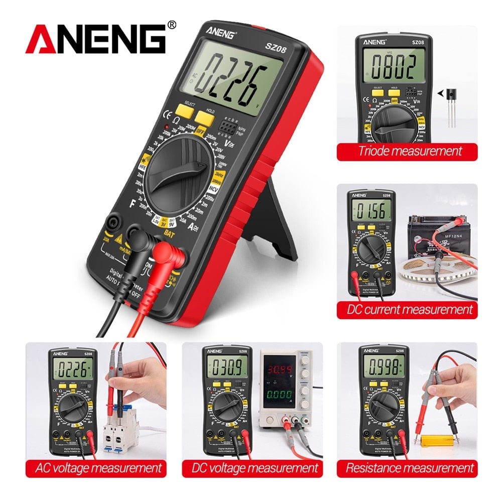 ANENG SZ08 Digital Multimeter ultra-thin memory professional multimeter auto voltmeter AC DC 220V resistance portable tester