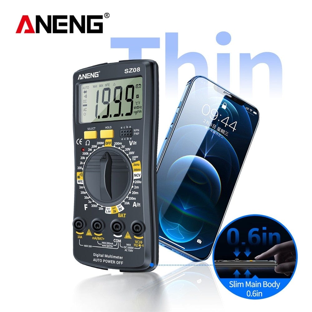 ANENG SZ08 Digital Multimeter ultra-thin memory professional multimeter auto voltmeter AC DC 220V resistance portable tester