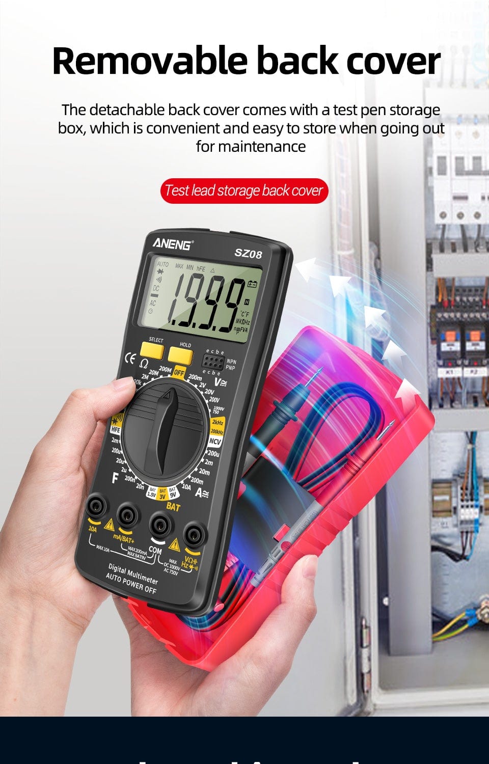 ANENG SZ08 Digital Multimeter ultra-thin memory professional multimeter auto voltmeter AC DC 220V resistance portable tester