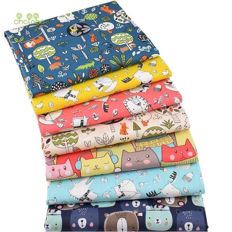 Animal Protection Kingdom Cartoon Series, Printed Twill Cotton Fabric, Patchwork Fabric for DIY Sewing Quilting Baby & Kids Material, 40x50cm