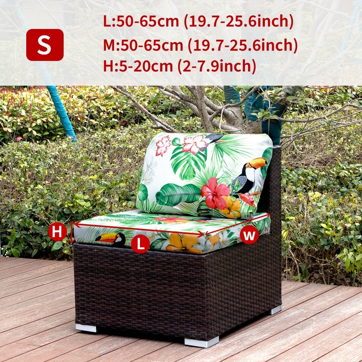 1pc Outdoor Bedruckte Tierblätter Florale Boho-Stil Kokosnuss Bedruckte Sofabezug Couchbezug Möbel Schutzbezug Wohnkultur Sofa Schoner