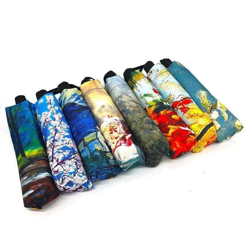 Art Sakura Umbrella Women Van Gogh Painting Folding Umbrella Rain Women Windproof Anti-UV Sun Umbrella YHS03