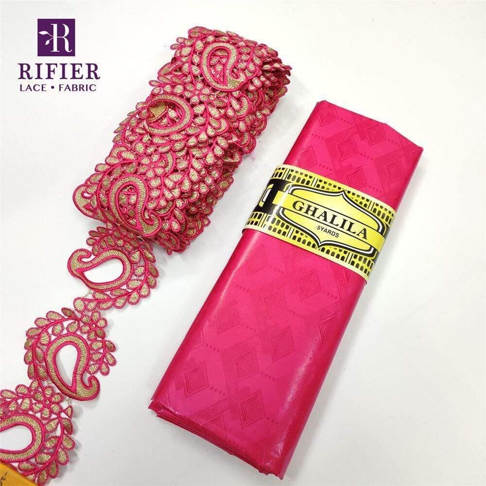 5 Yards Embroidered Lace Trim with 5 Yards Bazin Riche Getzner for African Women's Everyday Dresses Sewing Decoration Lace