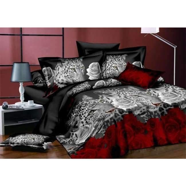 Hochwertige Luxus 3D Tiger Wolf Bettwäsche Set Western Stil Heimtextilien Bettwäsche Bettbezug Kissenbezug Tagesdecke