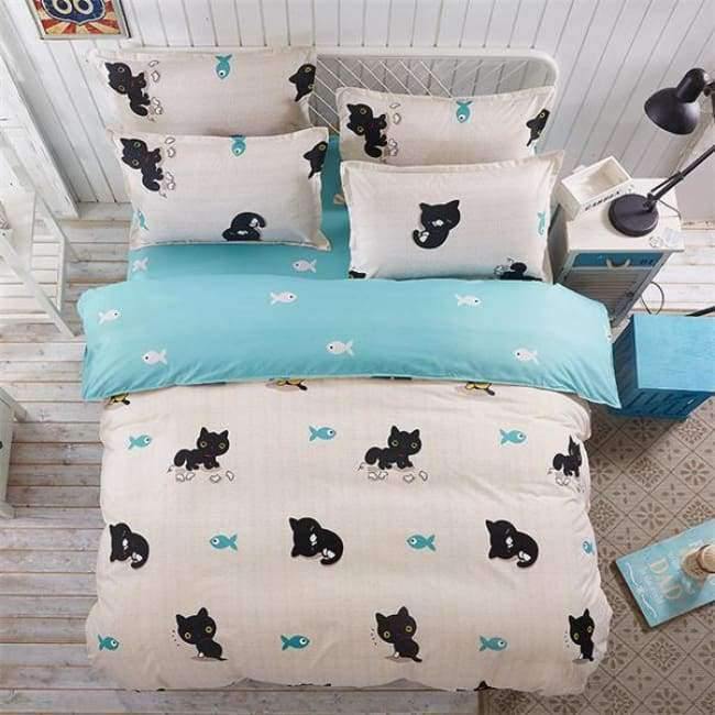 Schlafzimmer Ocean Bettwäsche Set Baumwolle Bettbezug Sets Bettlaken Kissenbezug Heimtextilien Matratze Einzel-King-Bettwäsche