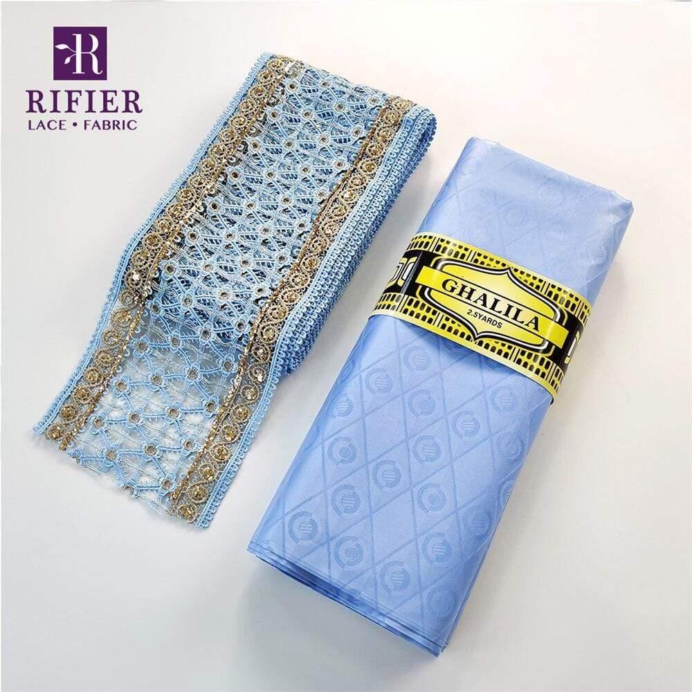 5 Yards Embroidered Lace Trim with 5 Yards Bazin Riche Getzner for African Women's Everyday Dresses Sewing Decoration Lace