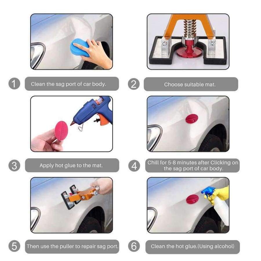 Auto Body Dent Removal Repair Pulling Tool Set Dent & Ding Puller Dent Repair Tool + 28 Pieces Auto Dent Repair Accessories
