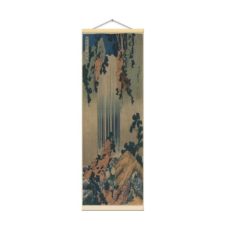 Japanisches Ukiyoe-Poster für HD-Leinwand-Wandbilder zur Dekoration des Wohnzimmers Wandkunst mit Massivholz Hängescroll