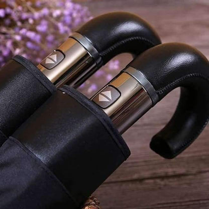 Englischer Stil Regenschirm Herren Automatisch 10Rippen Stark Windresistent 3 Faltbarer Regenschirm Regen Business Männlich Qualitätsschirm