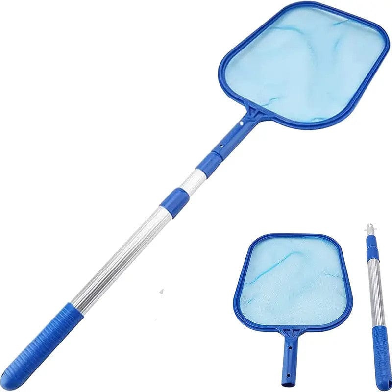 1 Stück Pool Skimmer Poolnetz 3-teilige Stange, Pool Skimmer Netz mit feinem Maschengewebe, teleskopische Aluminiumstange, Kunststoffrahmen, ultrafeiner Pool Skimmer für Teiche, Fischteich, Whirlpool, 17"x35"
