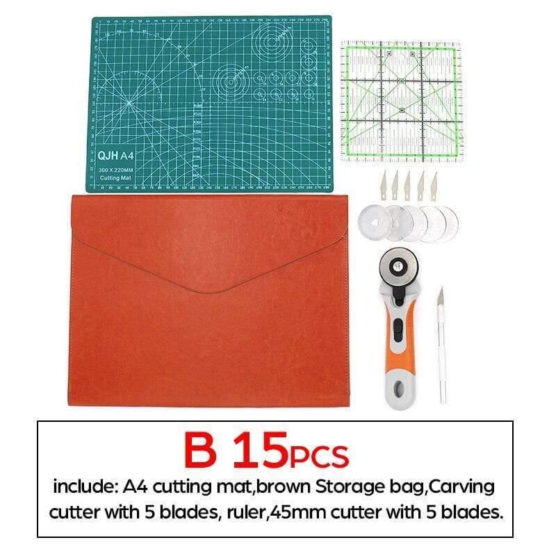 A1A2A3A4 PVC Cutting Mat DIY Leather Craft Tool Double-sided Self-healing Mat Pad Cutting Patchwork Sewing Tool Set
