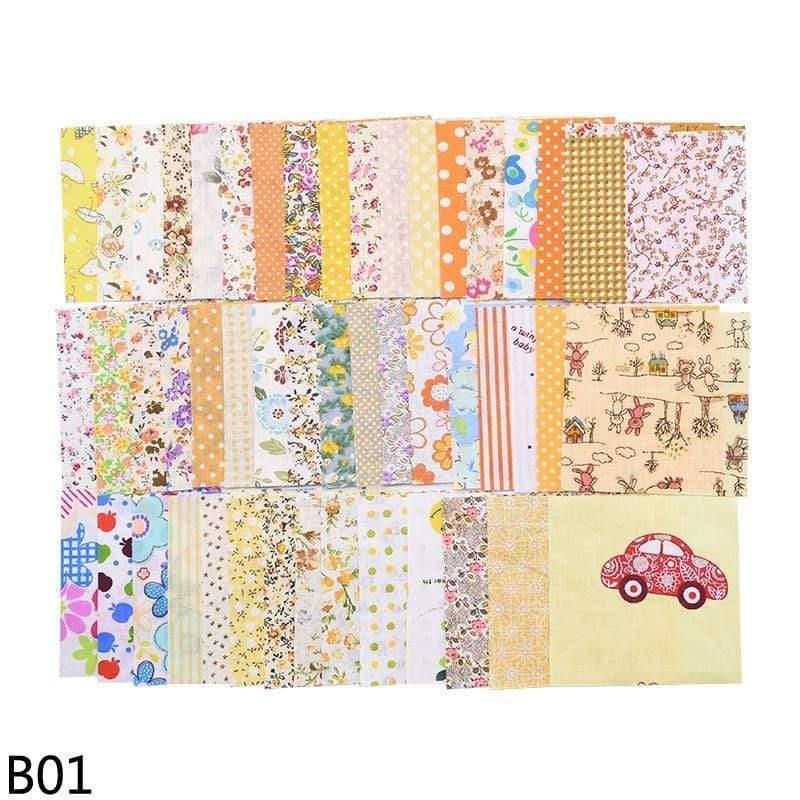 50 pieces squares 10*10cm colorful patchwork cotton fabrics quilt material DIY home quarter handicrafts sewing fabric