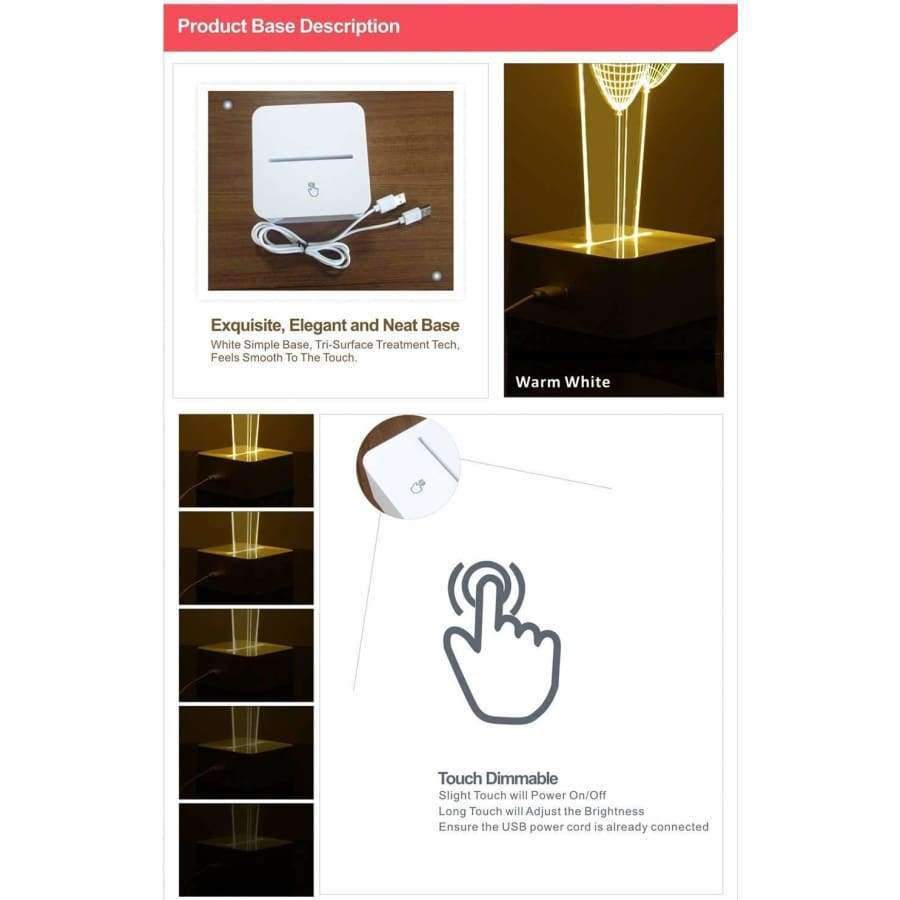 Balloon Novelty USB Touch 3D Nachtlicht Dreidimensionale Dimmbar Led Schreibtischlampe als Wohnkultur Tischlampe