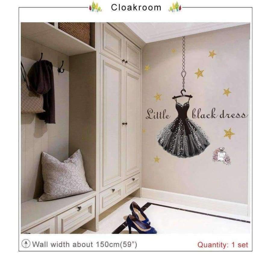 Baroque Waltz Wall Sticker Decoration For Clothing Store Decor DIY Wall Tattoo Commercial Space decorative QTM363-4