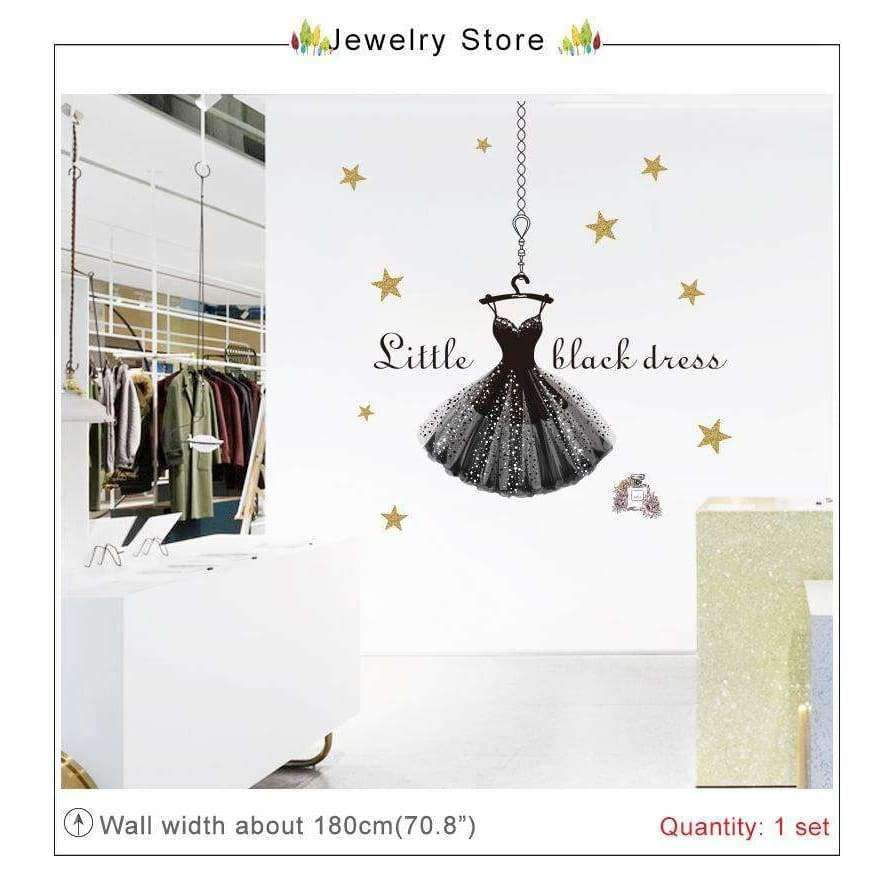 Baroque Waltz Wall Sticker Decoration For Clothing Store Decor DIY Wall Tattoo Commercial Space decorative QTM363-4