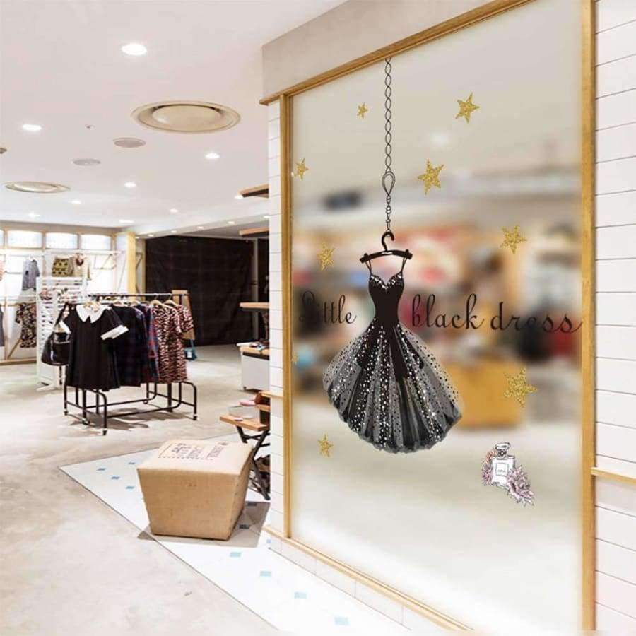 Baroque Waltz Wall Sticker Decoration For Clothing Store Decor DIY Wall Tattoo Commercial Space decorative QTM363-4