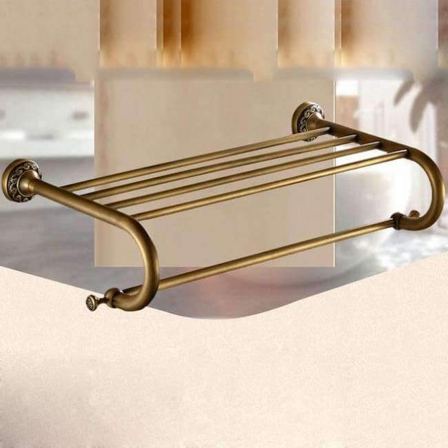 KEMAIDI Bathroom Accessories Antique Brass Towel Ring, Paper Holder, Toilet Brush, Bath Shelf, Soap Dish, Makeup Mirror