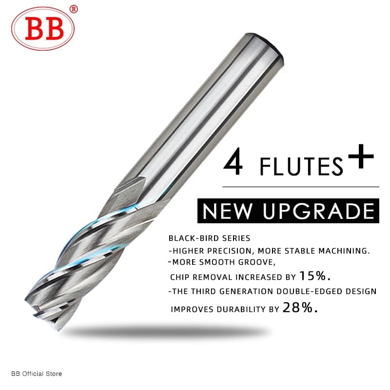 BB End Mills High Precision HSS Metal Cutter Co8 Cobalt D1-32mm 2 3 4 Cutting Teeth Aluminum Milling Tool Key Lock Cutter Mill
