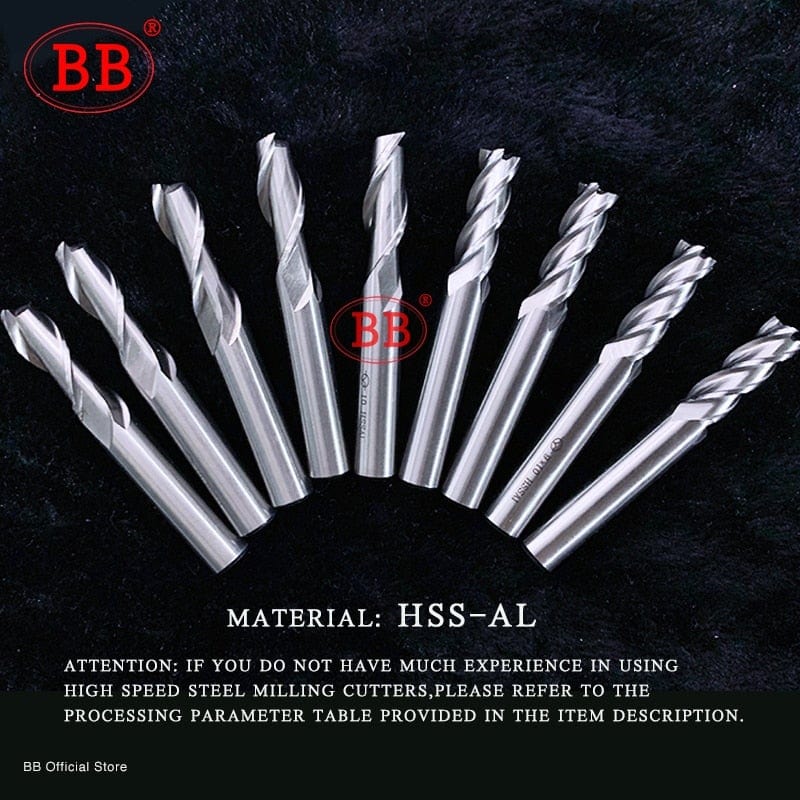 BB End Mills High Precision HSS Metal Cutter Co8 Cobalt D1-32mm 2 3 4 Cutting Teeth Aluminum Milling Tool Key Lock Cutter Mill