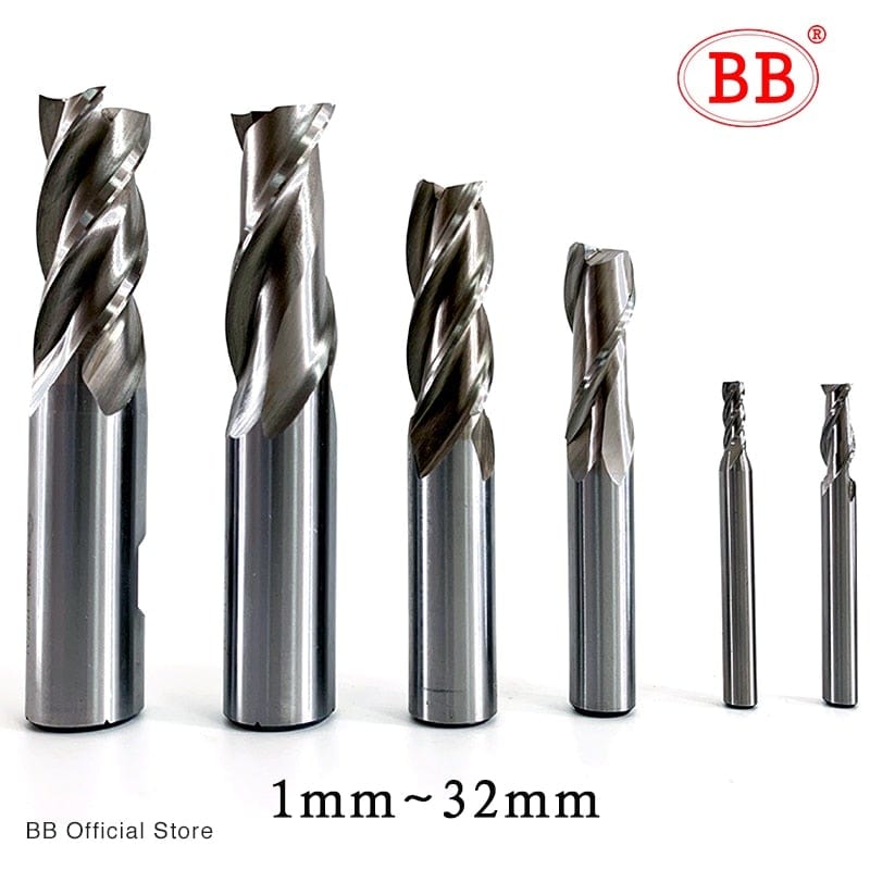 BB End Mills High Precision HSS Metal Cutter Co8 Cobalt D1-32mm 2 3 4 Cutting Teeth Aluminum Milling Tool Key Lock Cutter Mill