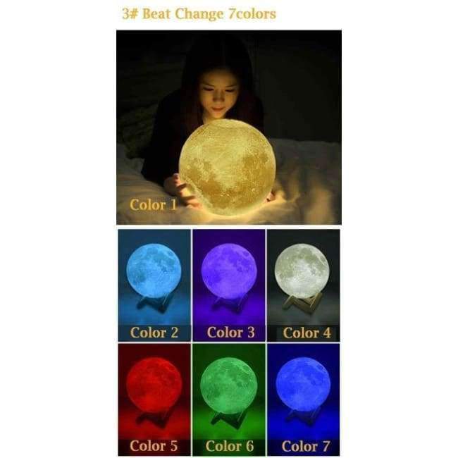 PLA 2/3/7/16 Farben 3D LED Druck Mond Nachtlicht Lampe LED Nachttisch Mondlicht Kinder Nachtlicht Dekoration Wohnheim Schreibtisch Geschenk