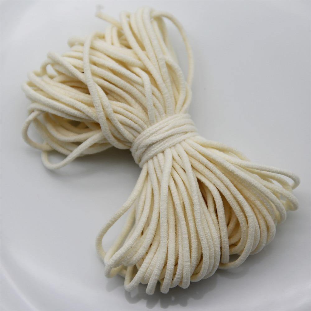 10Yard 3MM Round Mouth Guard Elastic Band Mask Rope Rubber Band Tape Mask Ear Hanging Rope Belt Cord Oil Core DIY Sewing Craft