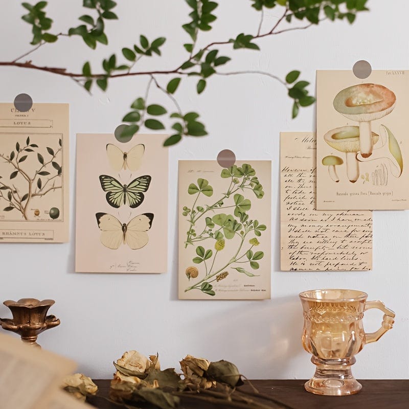 30 Stück/Set Bio-Postkarten Botanische Abteilung Wandaufkleber, Raumdekorationskarten, Schöne Karten, 9.91cm*14.99cm