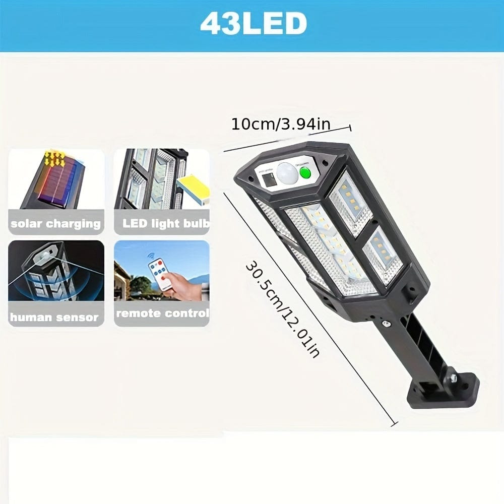 1PC 6500K Super Helle LED Solar Wandlampe, Bewegungsmelder, 3 Beleuchtungsmodi Licht, Außen Garten Sicherheits Straßen Hof Lampe Solar Gartenlampe mit Batterie