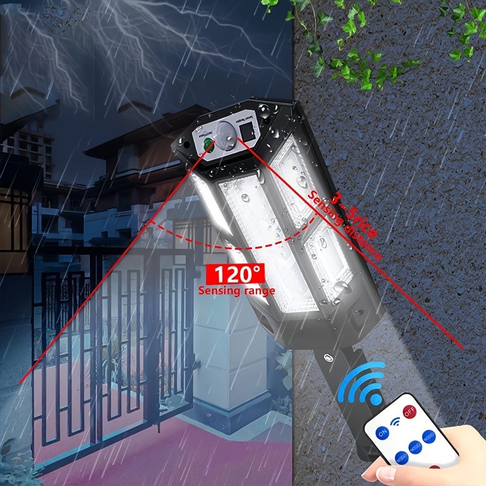 1PC 6500K Super Helle LED Solar Wandlampe, Bewegungsmelder, 3 Beleuchtungsmodi Licht, Außen Garten Sicherheits Straßen Hof Lampe Solar Gartenlampe mit Batterie