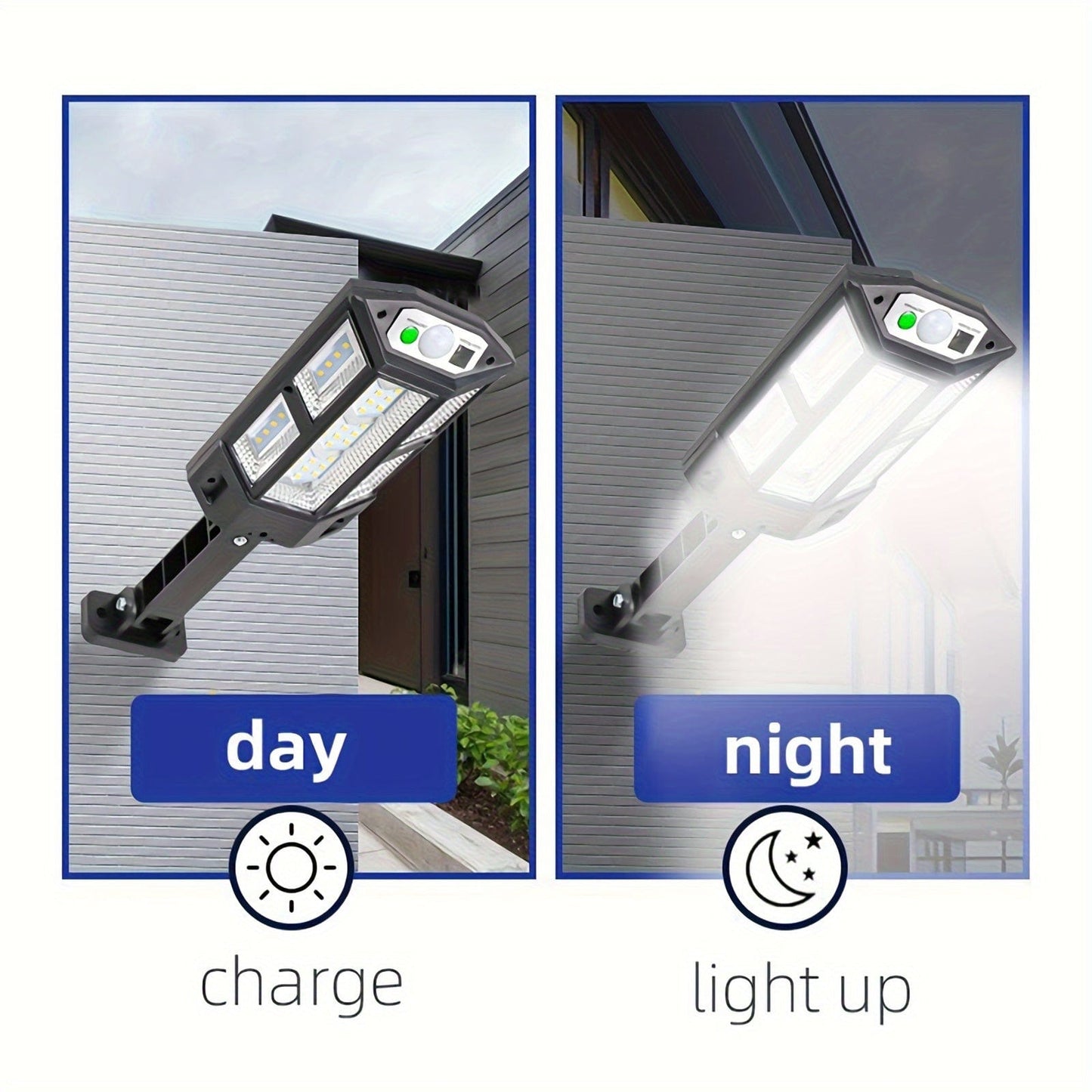 1PC 6500K Super Helle LED Solar Wandlampe, Bewegungsmelder, 3 Beleuchtungsmodi Licht, Außen Garten Sicherheits Straßen Hof Lampe Solar Gartenlampe mit Batterie