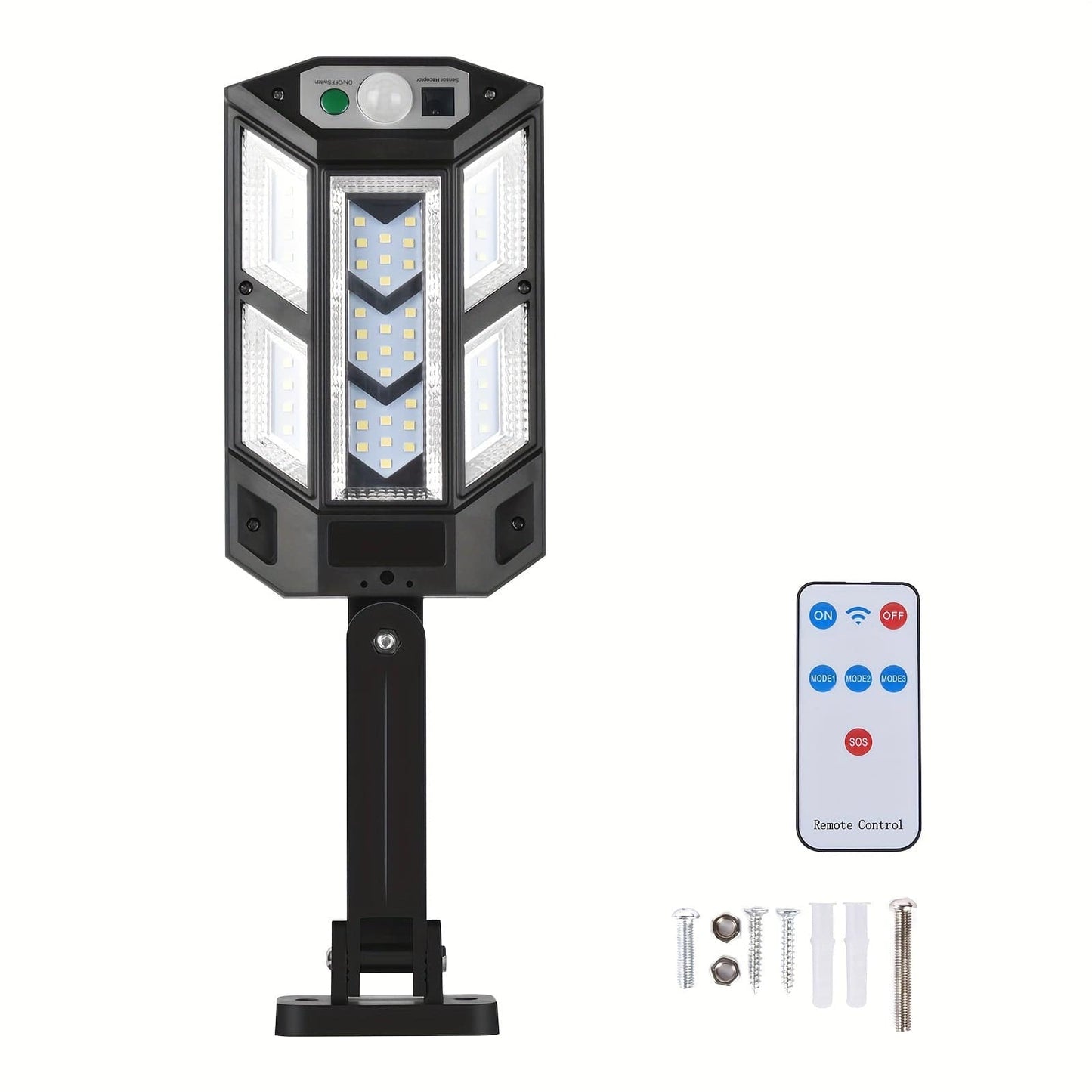 1PC 6500K Super Helle LED Solar Wandlampe, Bewegungsmelder, 3 Beleuchtungsmodi Licht, Außen Garten Sicherheits Straßen Hof Lampe Solar Gartenlampe mit Batterie