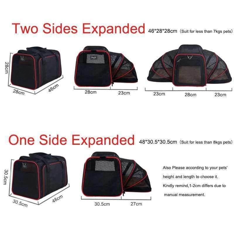 Erweiterbare tragbare Haustier Hund Auto Reise Tasche für kleine Hunde Oxford atmungsaktiver Katzen Tragetasche Outdoor Auto Reise Zubehör