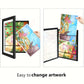2 Stück/Set Kunstrahmen, A4 Frontöffnung Bilderrahmen, Wandmontierte Holzrahmen, Moderne transparente Rahmen für Zuhause, Klappbare Holzmagnetrahmen, Zum Speichern und Ausstellen von Kunstwerken, Graffiti, Auszeichnungen und Zertifikaten,