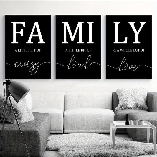 3 Stück, Rahmenloses Familienzitat Wandposter, Wand Leinwand, Leinwandmalerei, Wohnkultur 15.7*23.6in/40cm*60cm