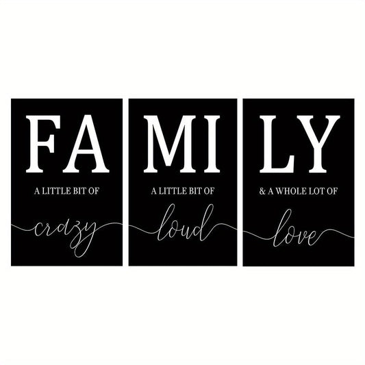 3 Stück, Rahmenloses Familienzitat Wandposter, Wand Leinwand, Leinwandmalerei, Wohnkultur 15.7*23.6in/40cm*60cm