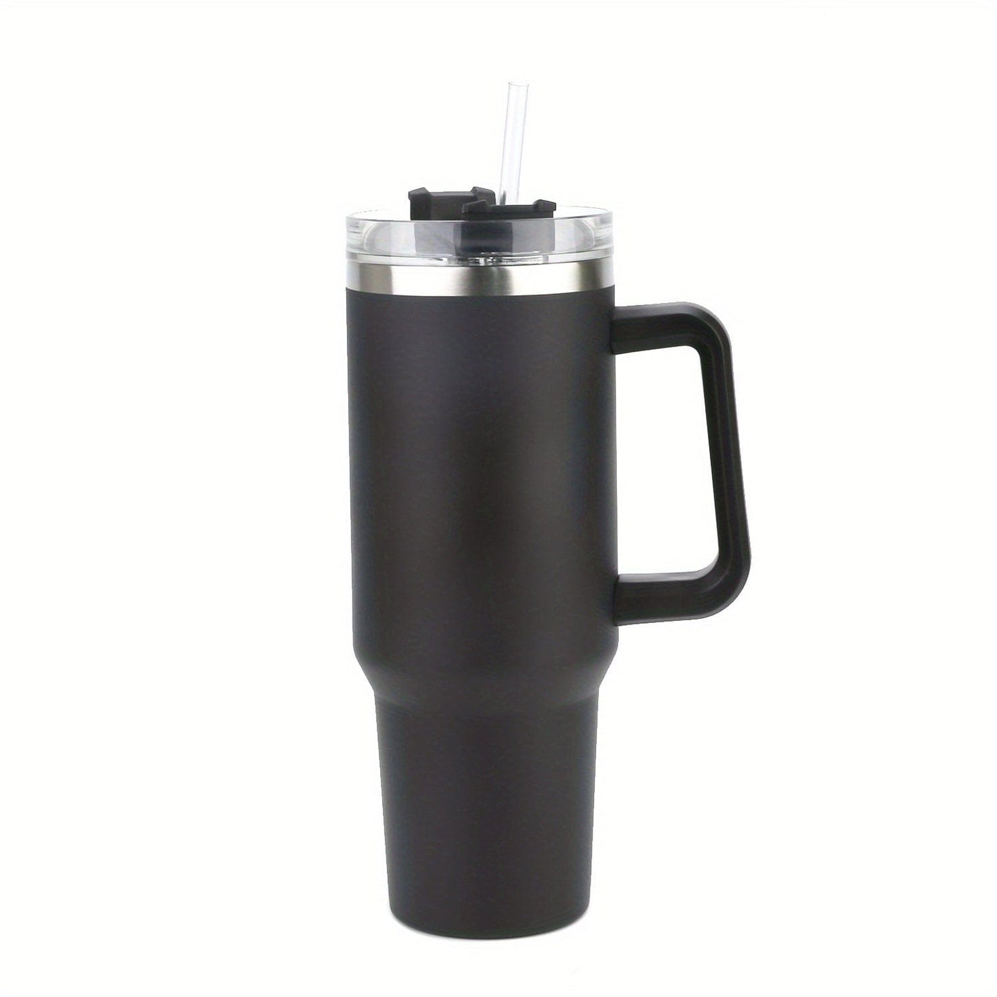 1 Stück 40 Oz Tumbler mit Deckel und Strohhalm, 18/8 Edelstahl Vakuum isolierter Reisebecher, Thermo- & Eiskaffee-Becher, doppelwandige auslaufsichere Sportwasserflasche für heiße und kalte Getränke