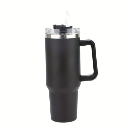 1 Stück 40 Oz Tumbler mit Deckel und Strohhalm, 18/8 Edelstahl Vakuum isolierter Reisebecher, Thermo- & Eiskaffee-Becher, doppelwandige auslaufsichere Sportwasserflasche für heiße und kalte Getränke