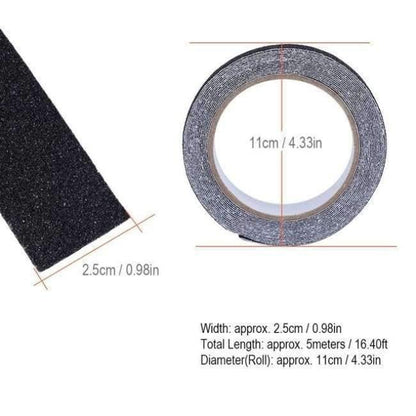 5 Meter PVC Anti Slip Tape Non Slip Adhesive Tape Stair Steps Floor Safety Strips Black