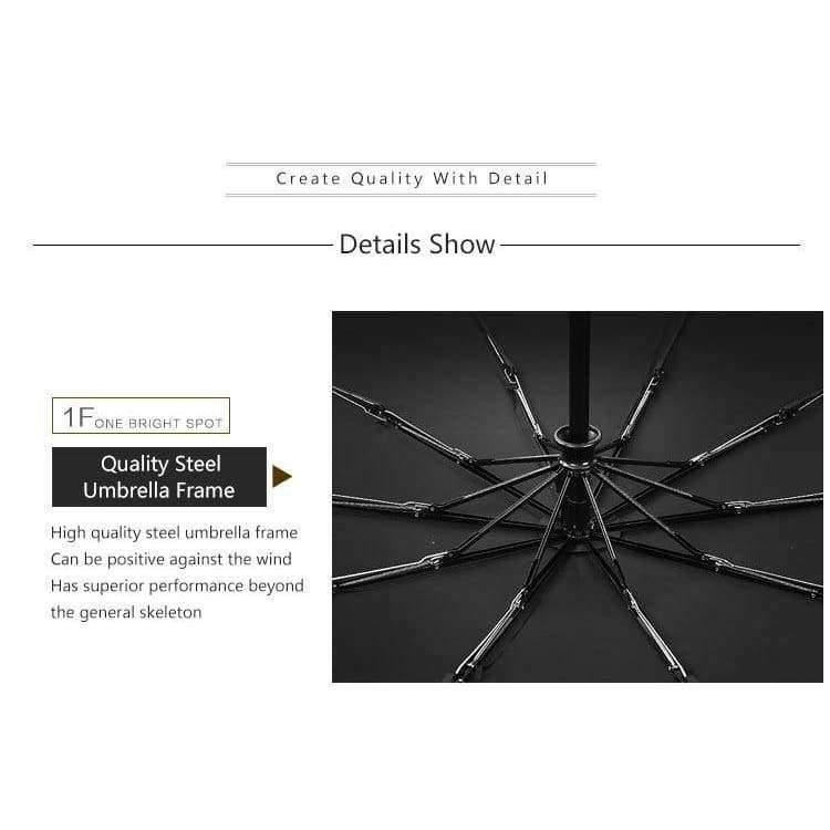 Folding automatic umbrella rain women men auto luxury large windproof travel umbrellas for men rain black coating