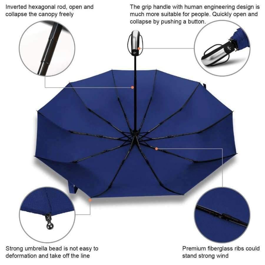 Folding automatic umbrella rain women men auto luxury large windproof travel umbrellas for men rain black coating