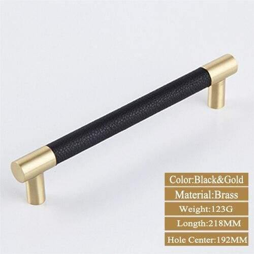 5PCS Schrankgriffe Massivmessing Schrank Kleiderschrank Züge Schwarz/Braun Leder Hardware Schubladen Türgriffe Wohnmobilar Decor