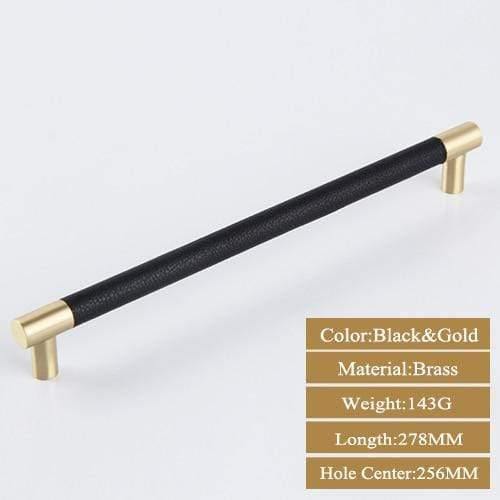 1PCS Schrankgriffe Massives Messing Schrank Kleiderschrank Ziehgriffe Schwarzes Leder Hardware Schublade Möbel Türgriffe Kommode Ziehgriff