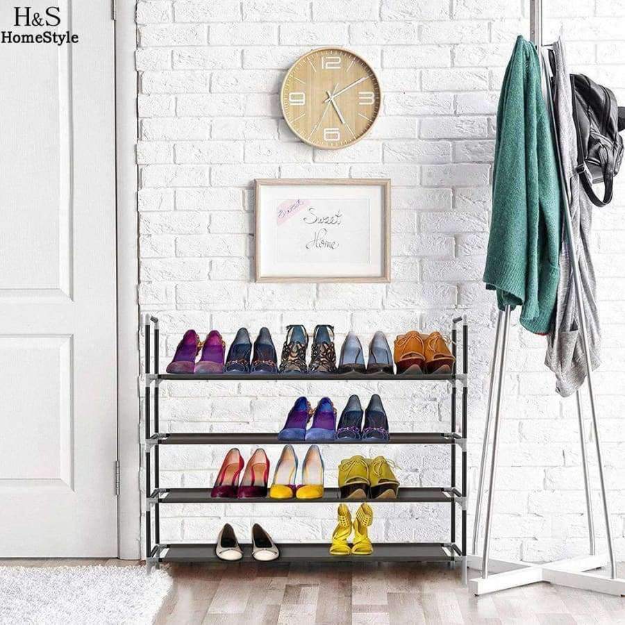 Home Shelf 4 Storage Neu Schwarz Wohnen Grau Schlafzimmer Multifunktionale Regale Raum Schichten Metall Schuhe Raum Quadrat Vier