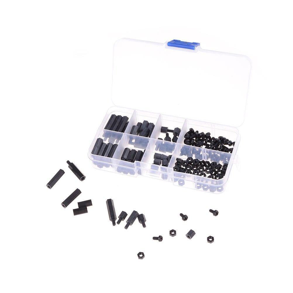 Schwarze M3 Abstandshalter Männlich Weiblich Schraube Nylon Sechskantschrauben Muttern Reparatursätze für Elektronik Motherboard Fixierung Abstandsschraube